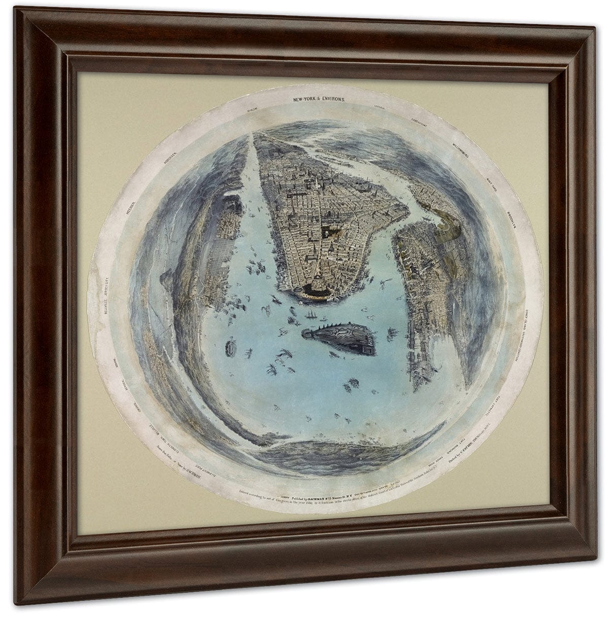 New York And Environs By John Bachmann Fine Art Print