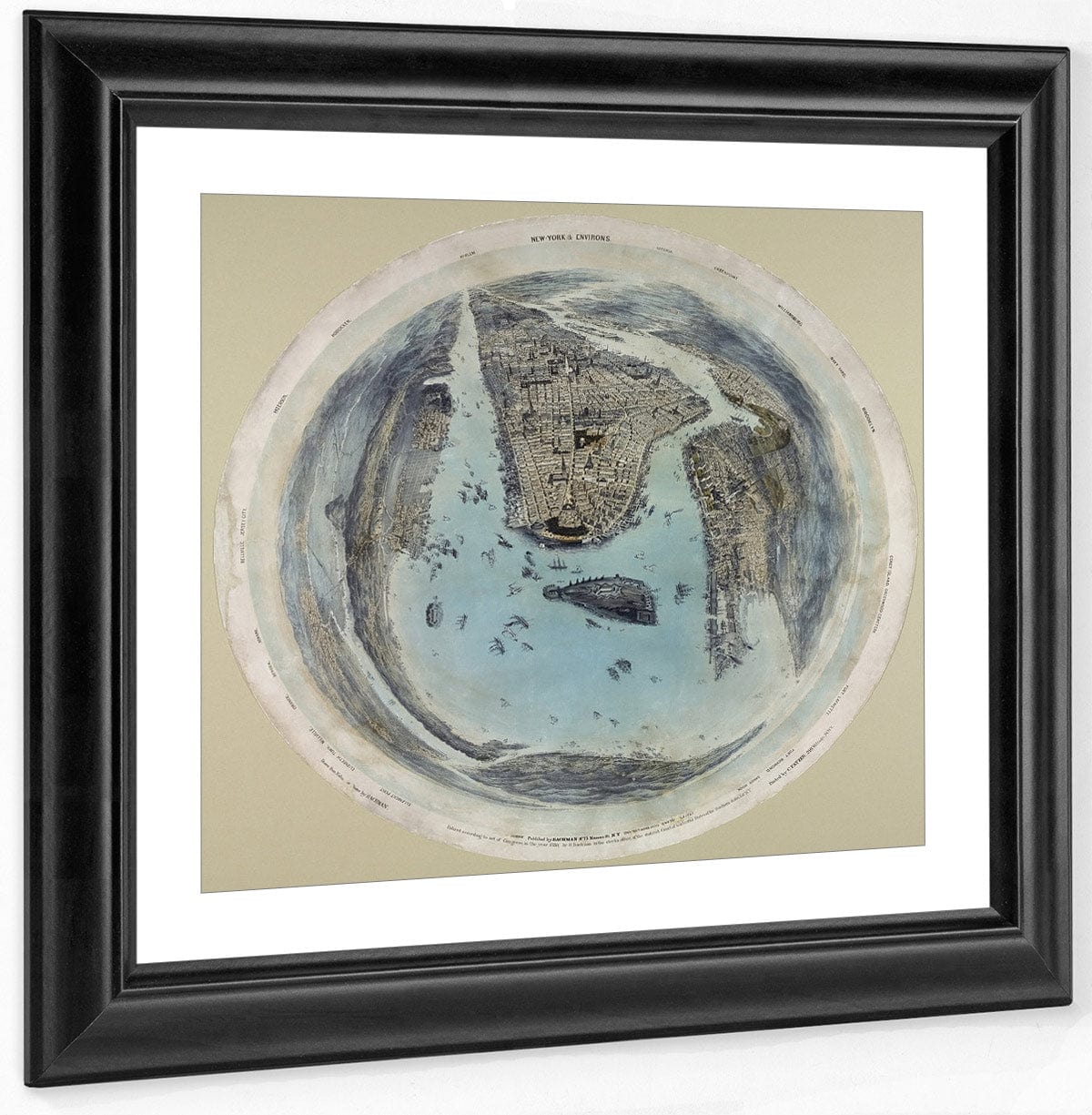 New York And Environs By John Bachmann Fine Art Print
