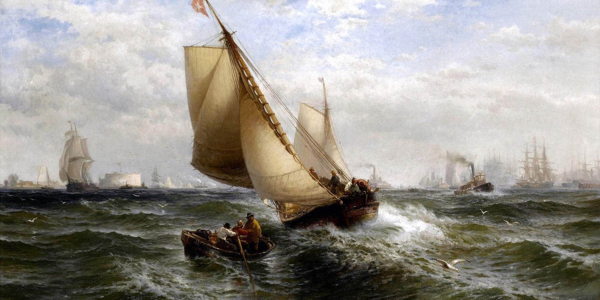 New York Bay Painting Edward Moran Canvas Art Fine Art Print