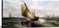 New York Bay Painting Edward Moran Canvas Art Fine Art Print