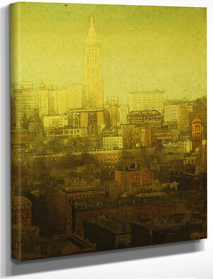 New York Cityscape By Paul Cornoyer Fine Art Print