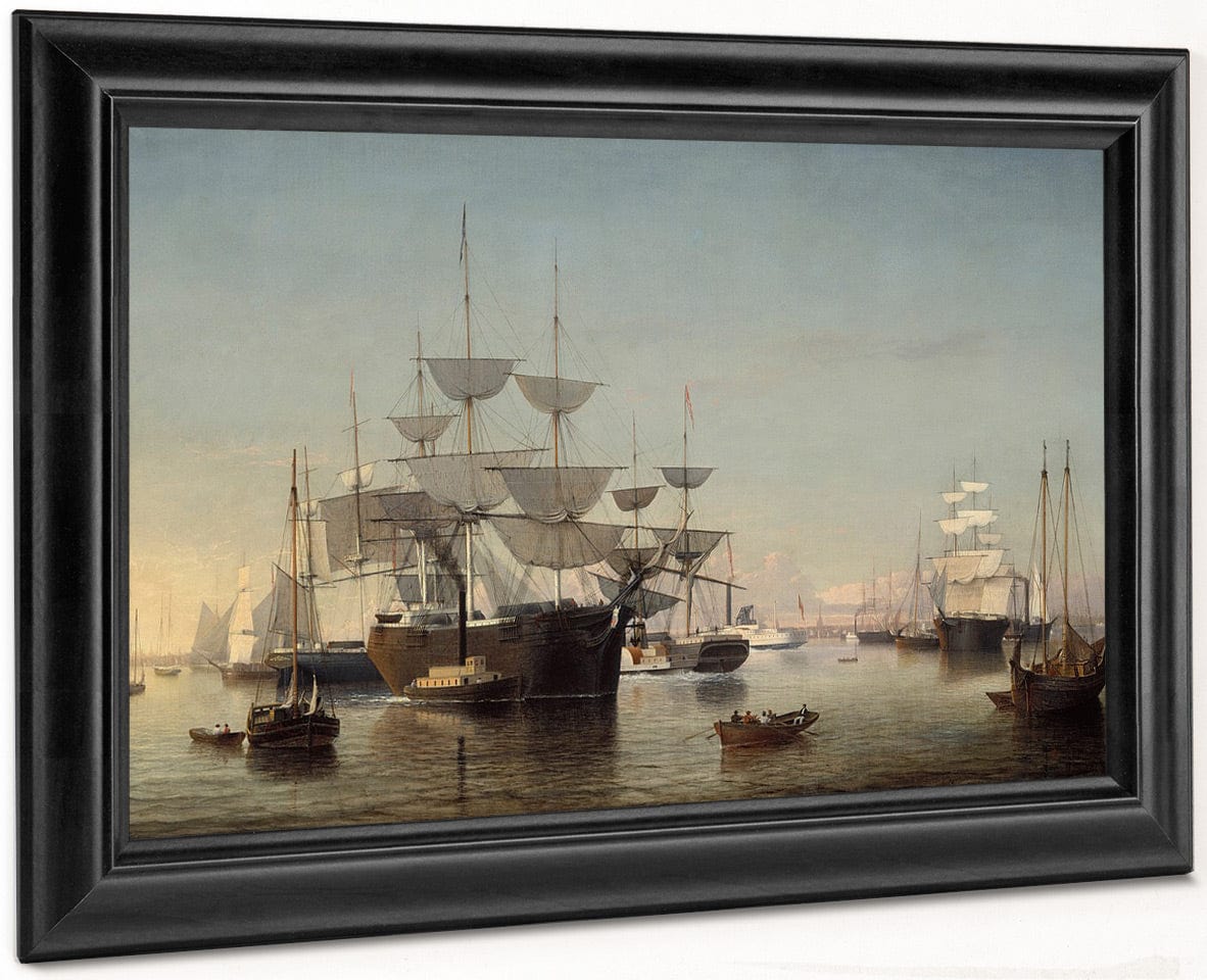 New York Harbor By Fitz Henry Lane Fine Art Print