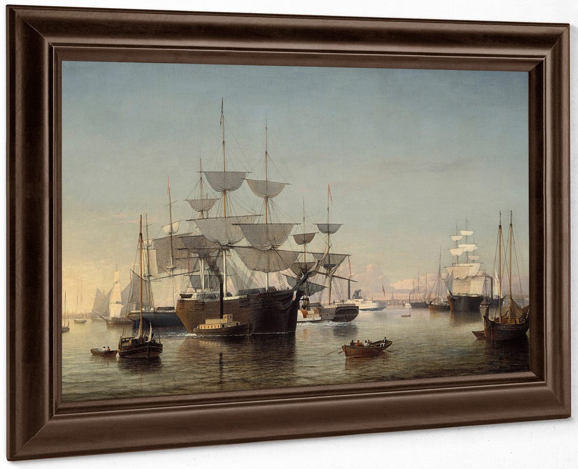 New York Harbor By Fitz Henry Lane Fine Art Print