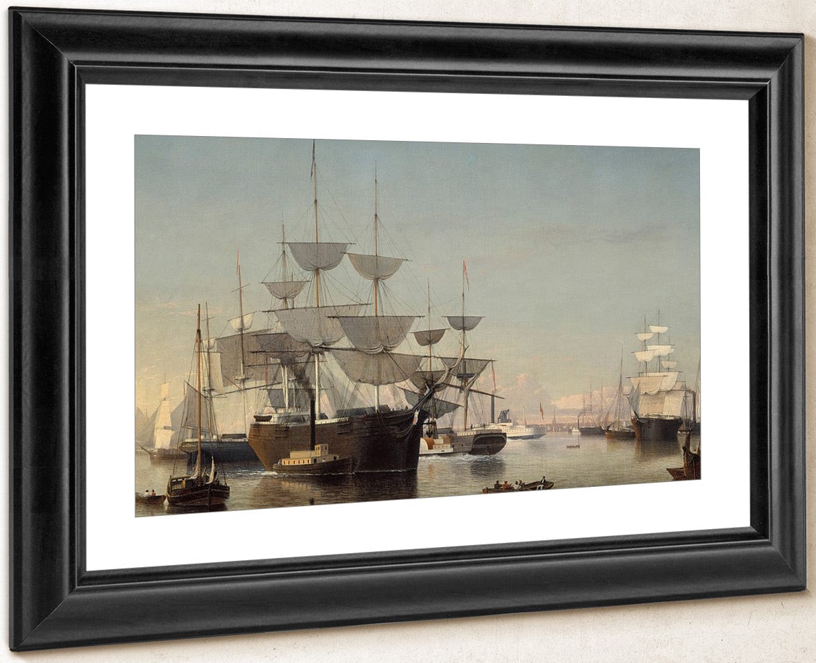New York Harbor By Fitz Henry Lane Fine Art Print