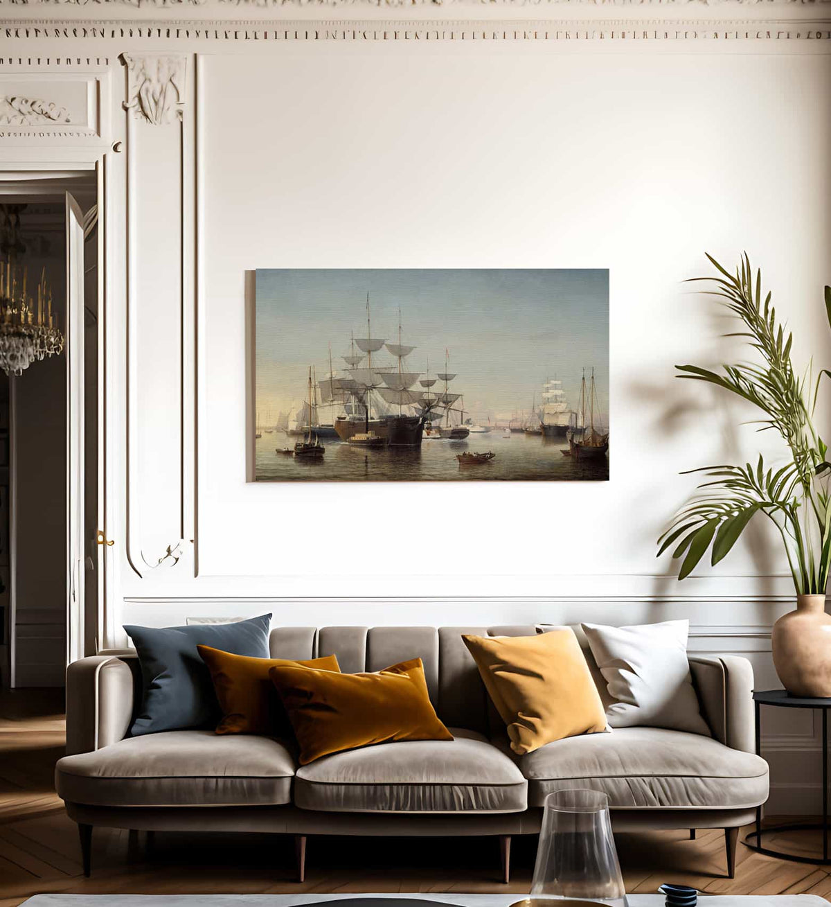 New York Harbor By Fitz Henry Lane Fine Art Print