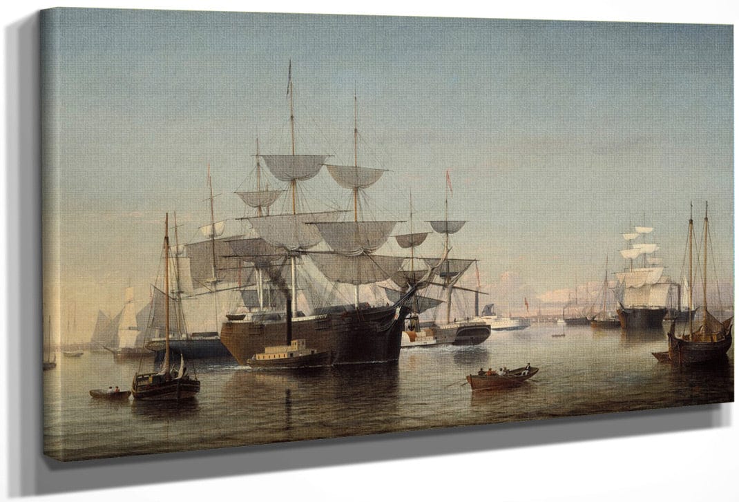 New York Harbor By Fitz Henry Lane Fine Art Print