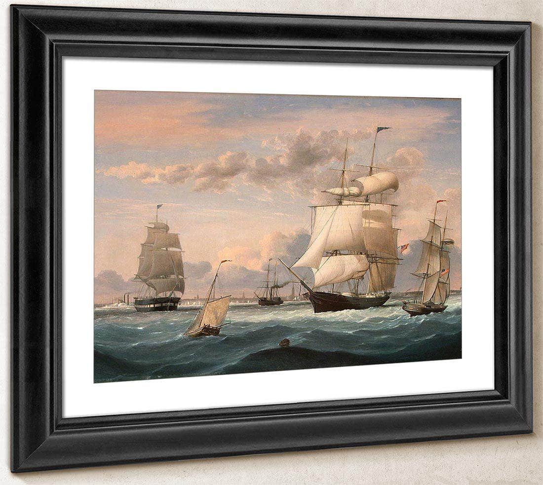 New York Harbor By Henry Fitz Lane Fine Art Print
