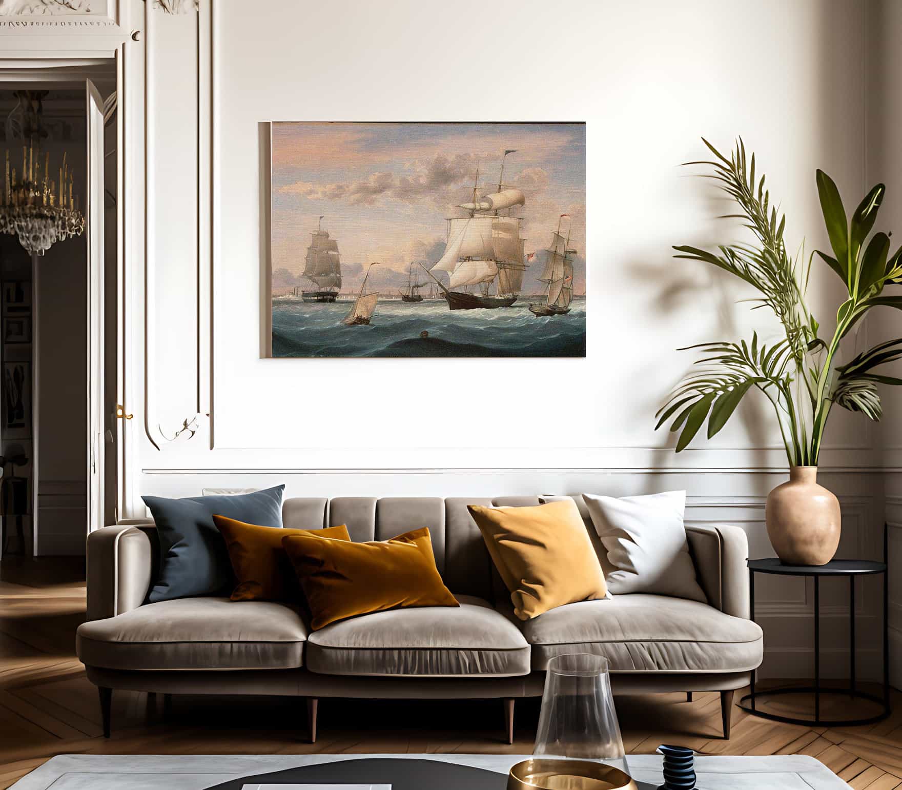 New York Harbor By Henry Fitz Lane Fine Art Print
