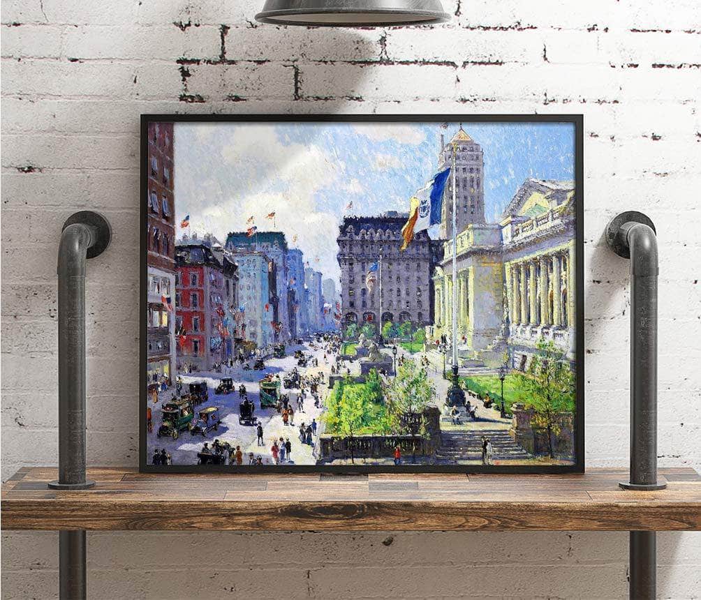 New York Public Library Painting Colin Campbell Cooper Canvas Art Fine Art Print