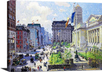 New York Public Library Painting Colin Campbell Cooper Canvas Art Fine Art Print