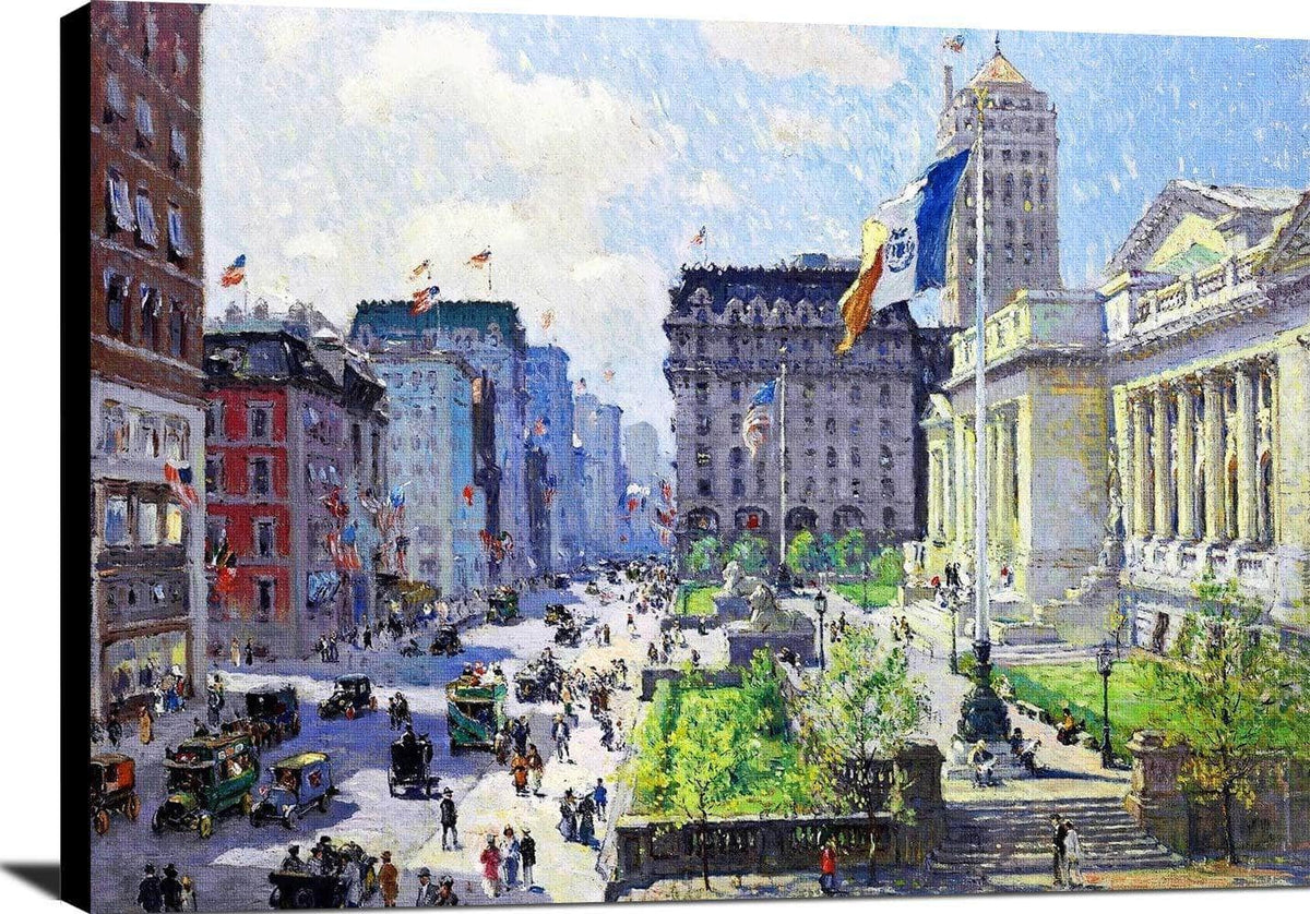 New York Public Library Painting Colin Campbell Cooper Canvas Art Fine Art Print