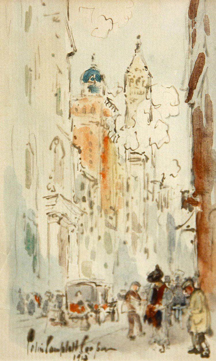 New York Street Scene By Colin Campbell Cooper Fine Art Print
