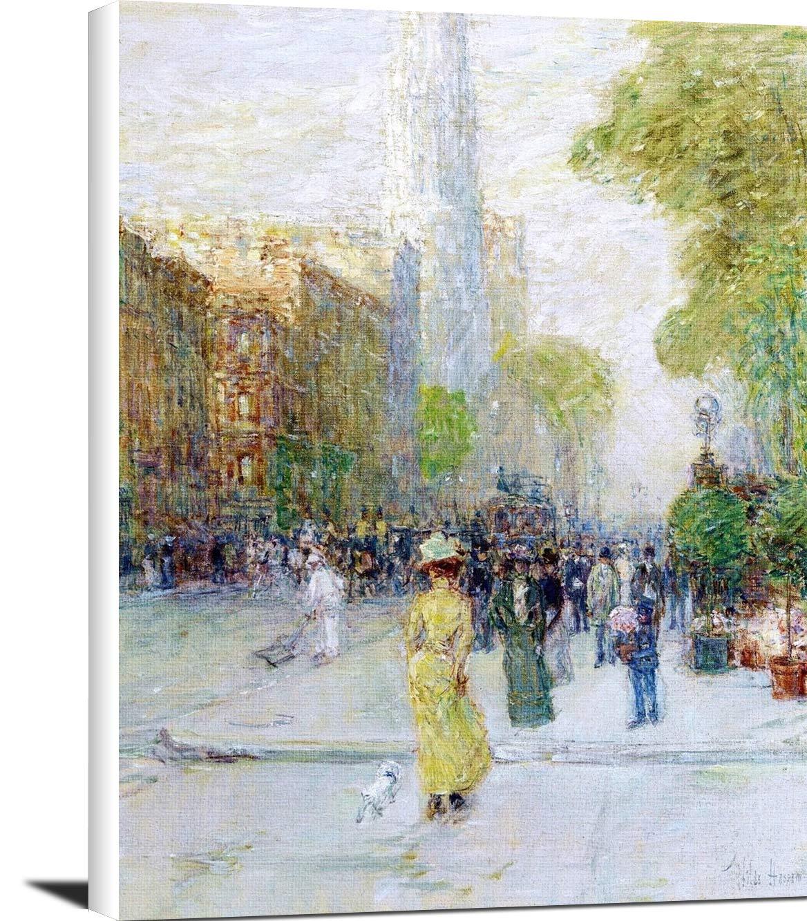 New York Street Scene Painting Frederick Childe Hassam Canvas Art Fine Art Print