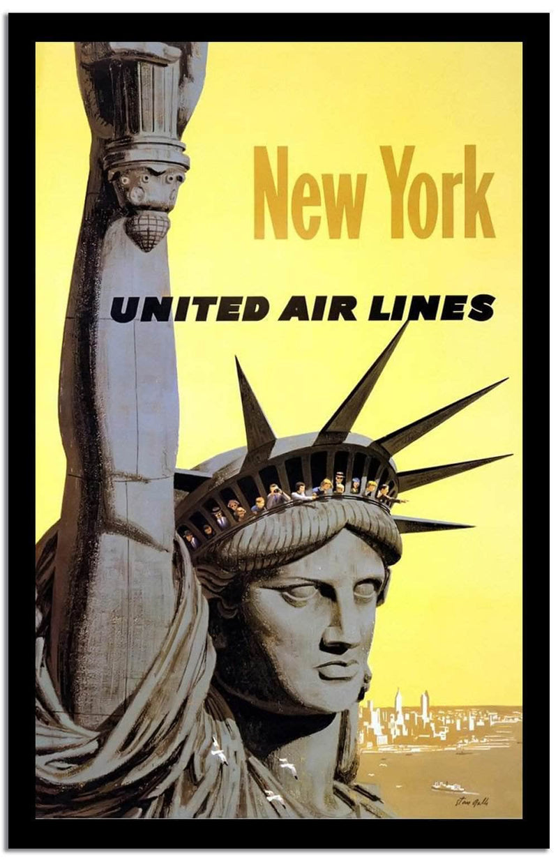 New York United Air Lines  Wpa Vintage Advertising Fine Art Print