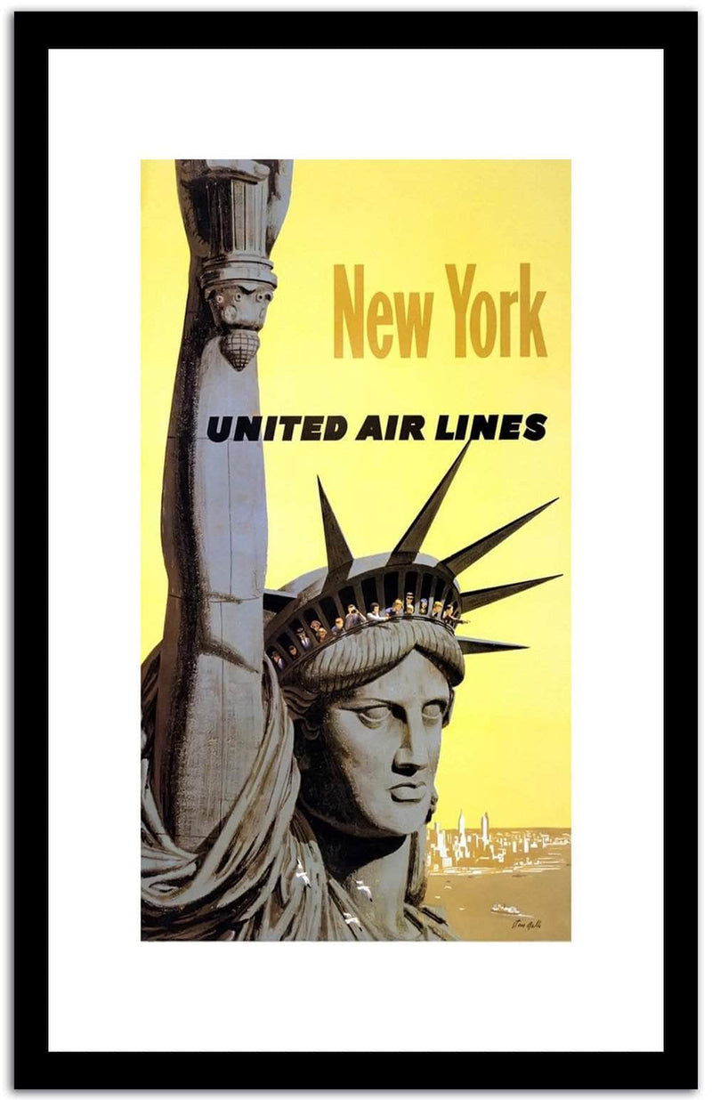 New York United Air Lines  Wpa Vintage Advertising Fine Art Print