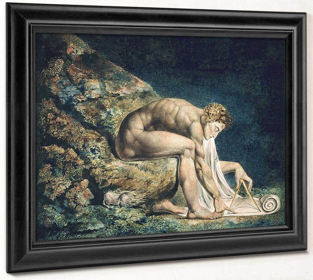 Newton 1795 Color Print And Watercolor 46X60Cm Tate Uk By William Blake Fine Art Print