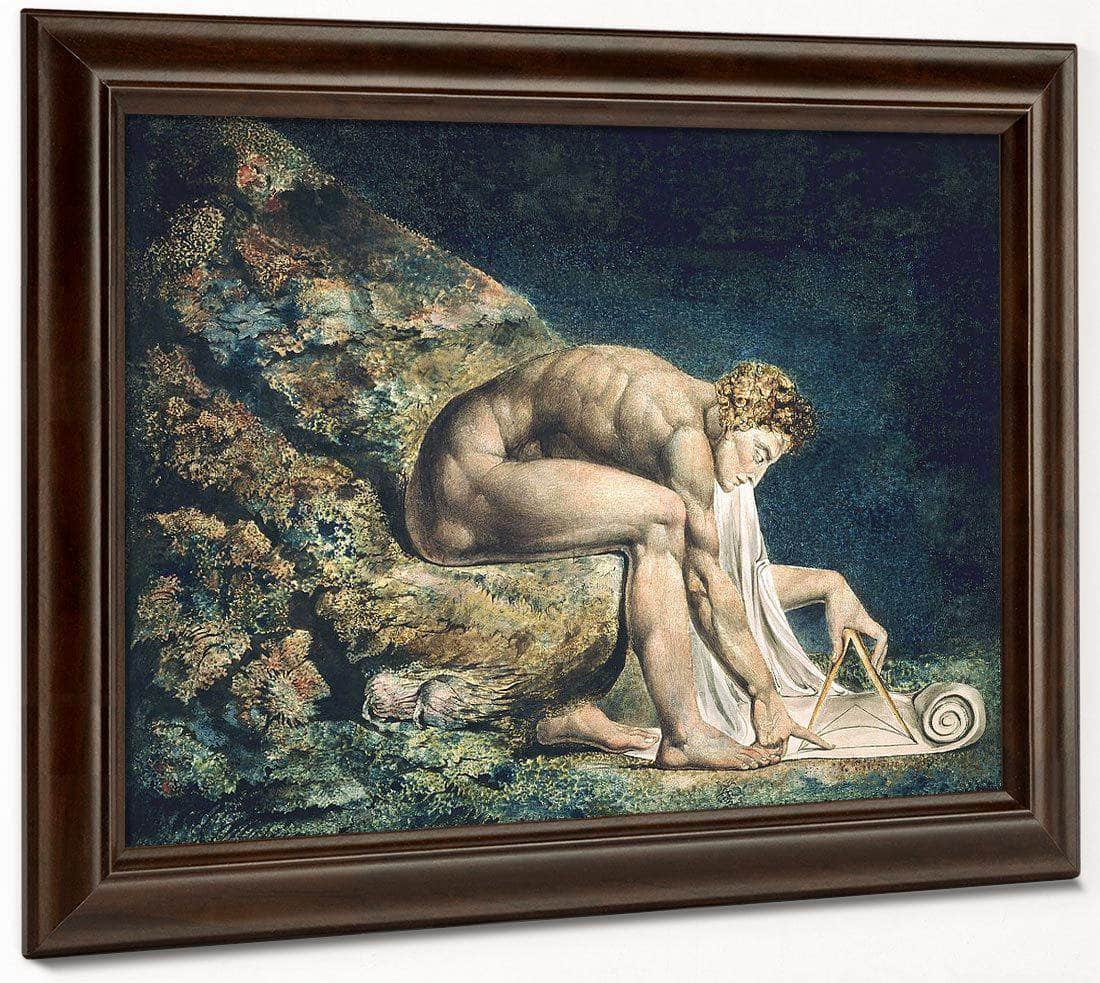 Newton 1795 Color Print And Watercolor 46X60Cm Tate Uk By William Blake Fine Art Print