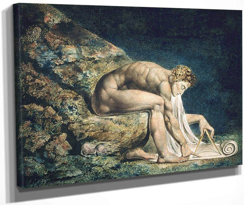 Newton 1795 Color Print And Watercolor 46X60Cm Tate Uk By William Blake Fine Art Print