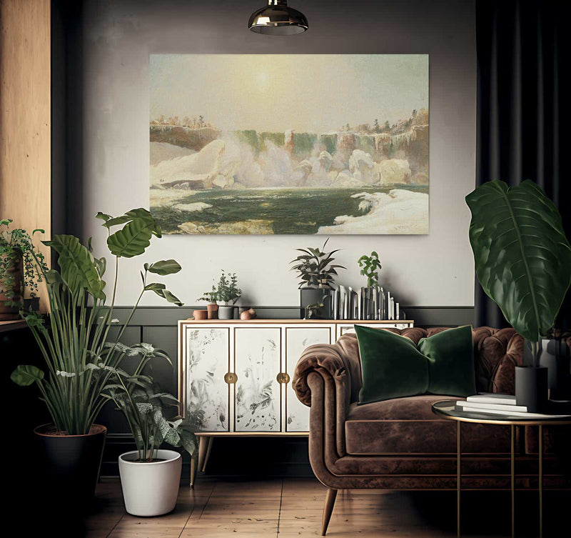 Niagara Falls In Winter By Cropsey Jasper Francis Fine Art Print