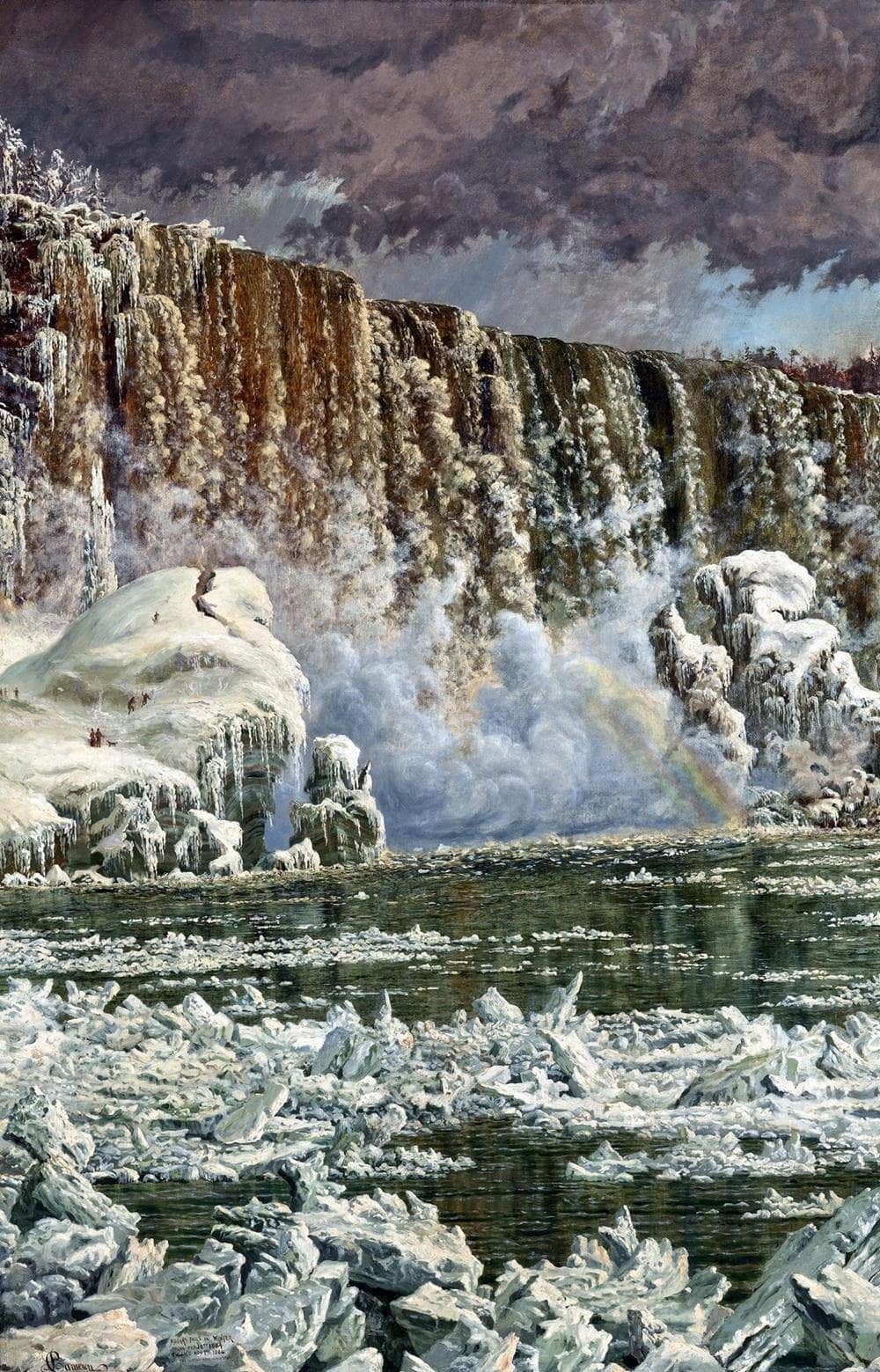 Niagara Falls In Winter Painting Peter Caledon Cameron Canvas Art Fine Art Print