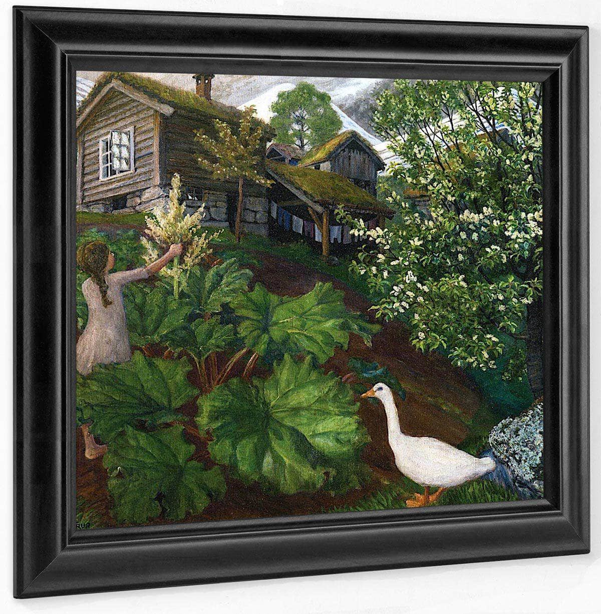 Night Light, Rhubarb, Goose And Bird Cherry Tree By Nicolai Astrup Fine Art Print