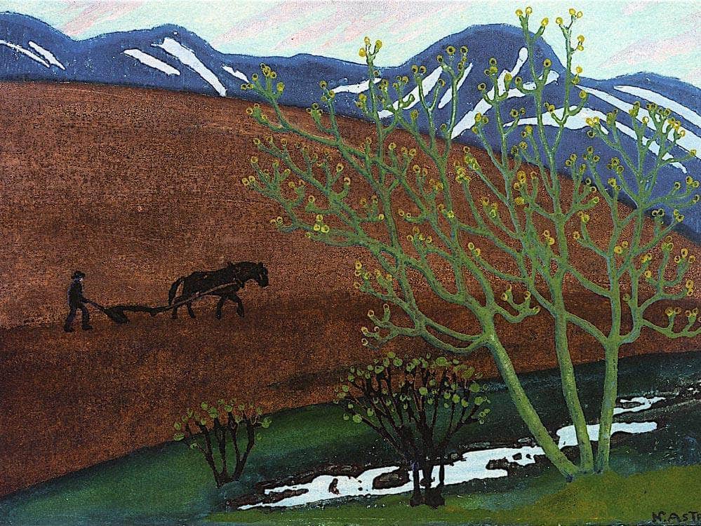 Night Ploughing 1 By Nicolai Astrup Fine Art Print