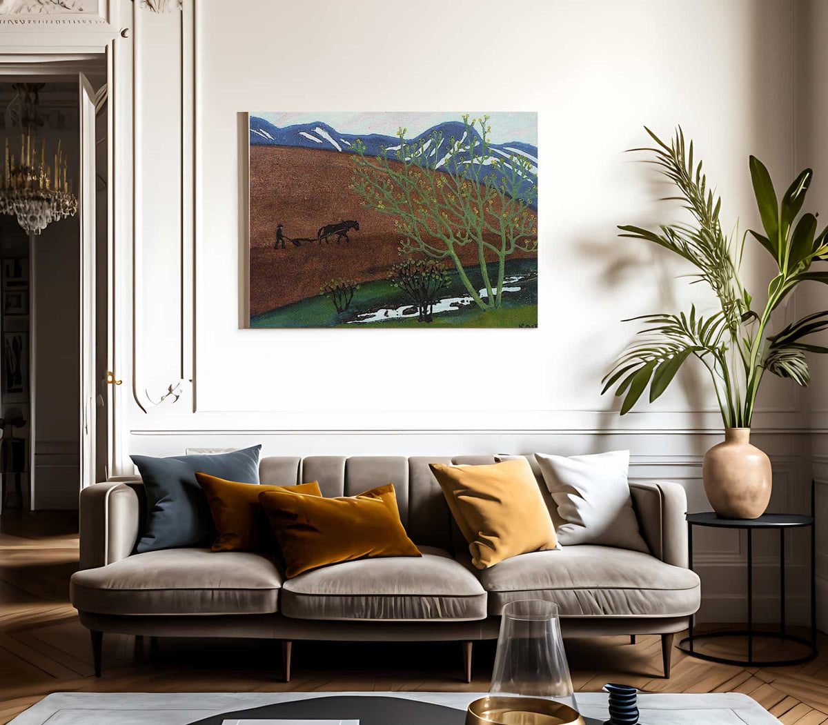 Night Ploughing 1 By Nicolai Astrup Fine Art Print