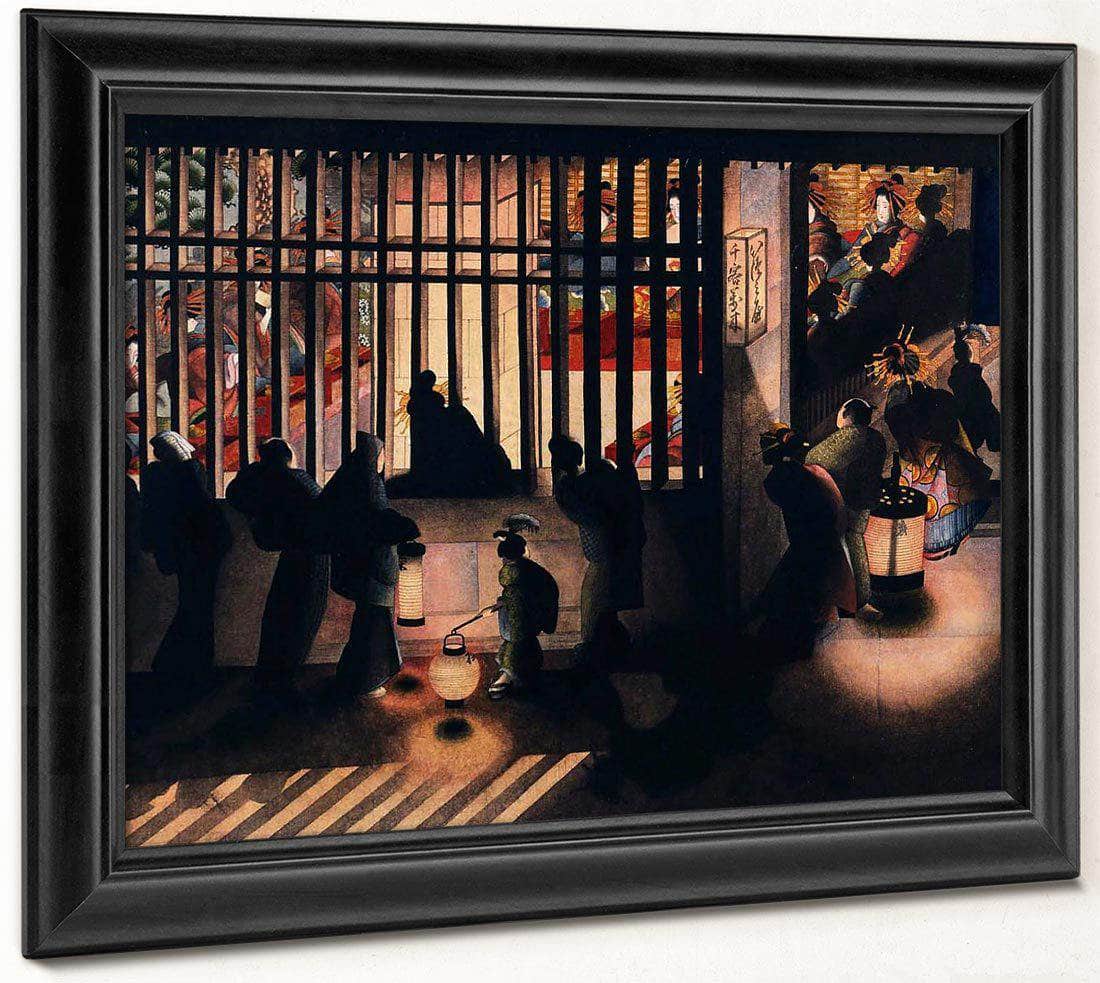 Night Scene In The Yoshiwara 1850 By Katsushika Oi Fine Art Print