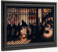 Night Scene In The Yoshiwara 1850 By Katsushika Oi Fine Art Print