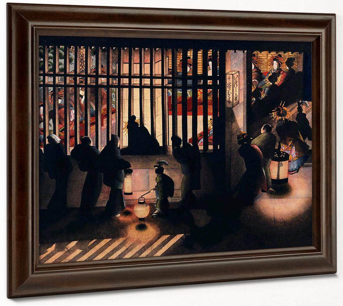 Night Scene In The Yoshiwara 1850 By Katsushika Oi Fine Art Print