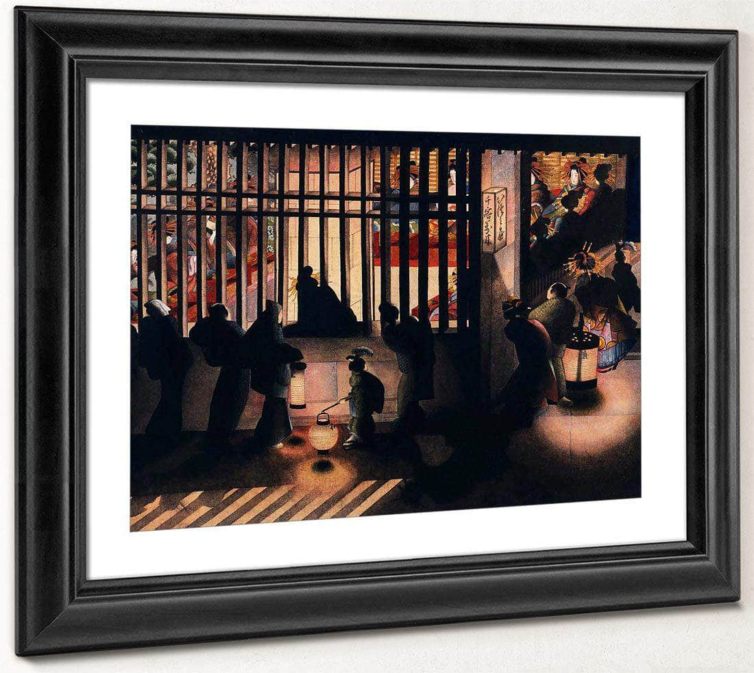 Night Scene In The Yoshiwara 1850 By Katsushika Oi Fine Art Print
