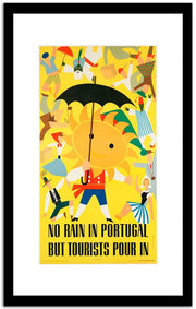 No Rain Portugal But Tourists Pour In  Vintage Poster Fine Art Print