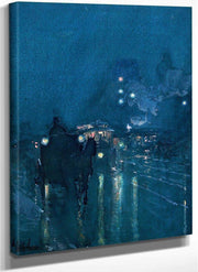 Nocturne Railway Crossing Chicago By Childe Hassam Fine Art Print