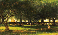 Noon In The Orchard By Worthington Whittredge Fine Art Print