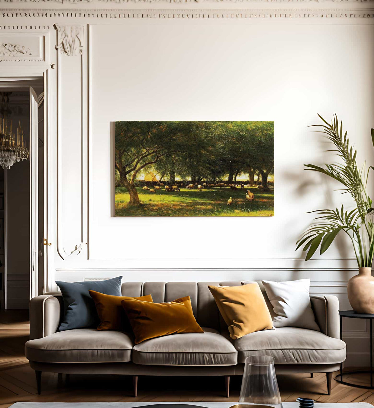 Noon In The Orchard By Worthington Whittredge Fine Art Print