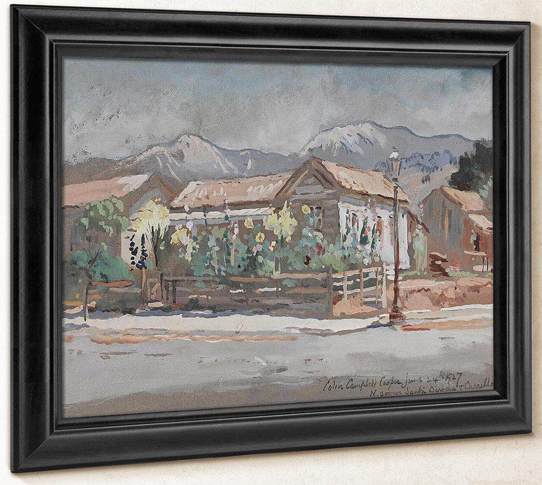 North Corner Of Santa Barbara And Carillo Streets By Colin Campbell Cooper Fine Art Print