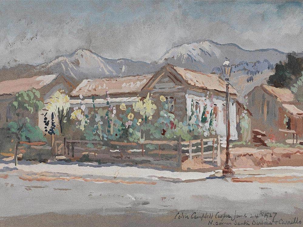 North Corner Of Santa Barbara And Carillo Streets By Colin Campbell Cooper Fine Art Print