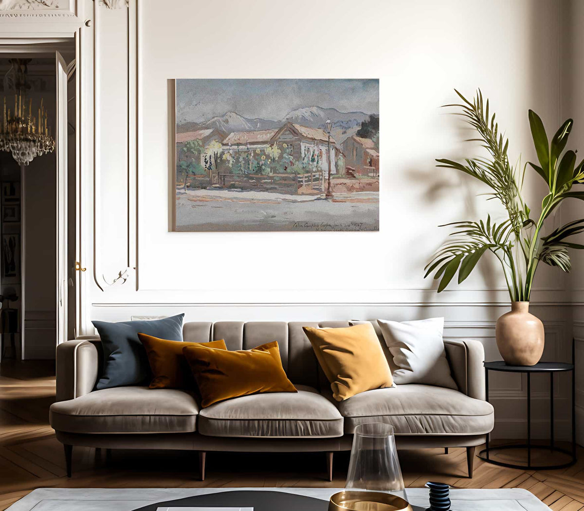 North Corner Of Santa Barbara And Carillo Streets By Colin Campbell Cooper Fine Art Print