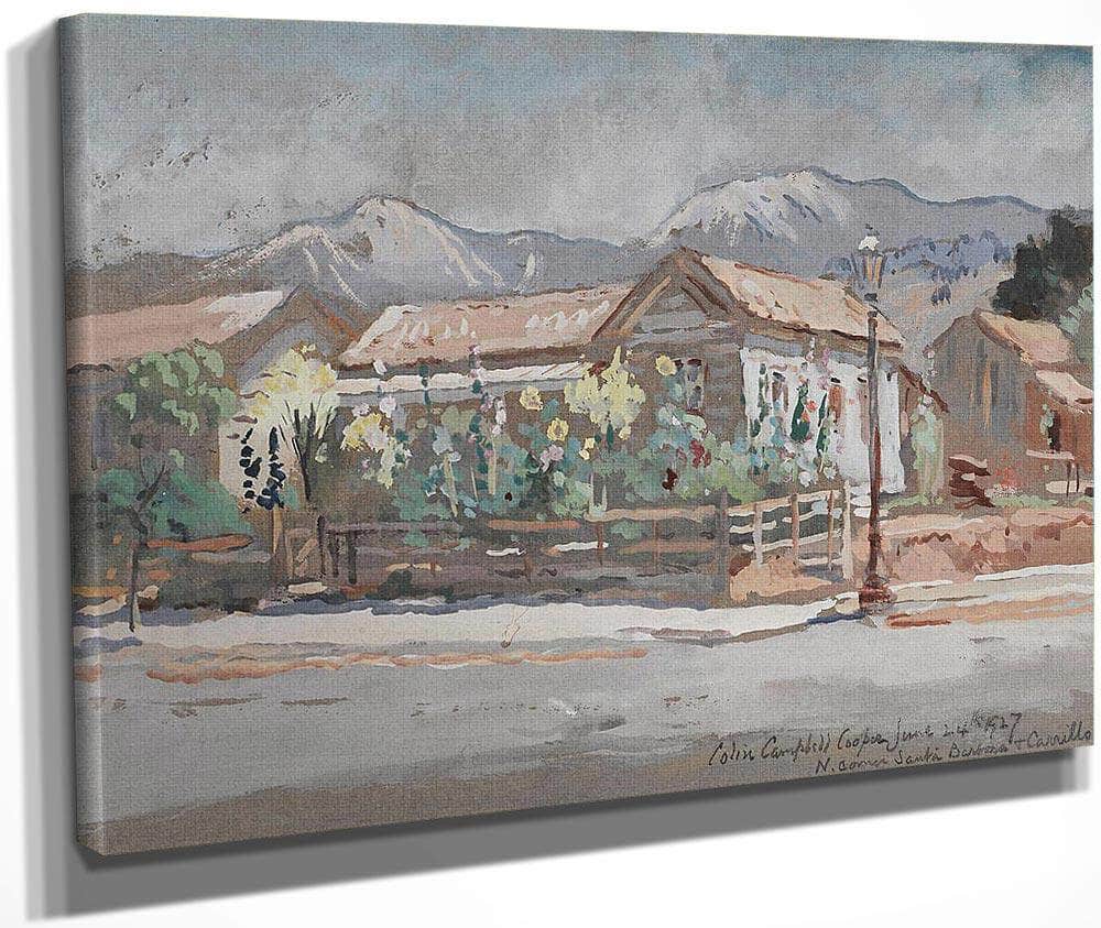 North Corner Of Santa Barbara And Carillo Streets By Colin Campbell Cooper Fine Art Print