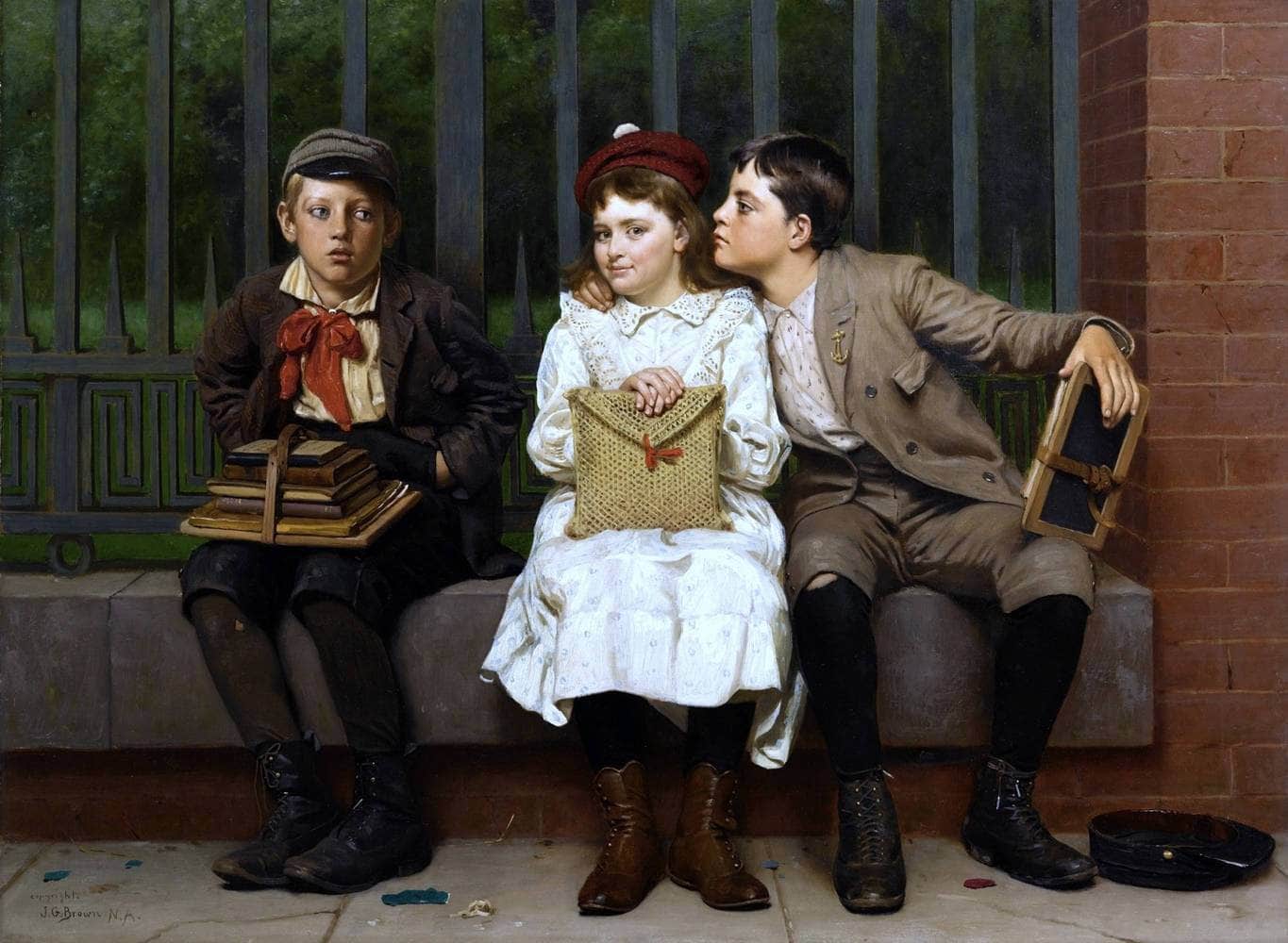 Not In It Painting John George Brown Canvas Art Fine Art Print