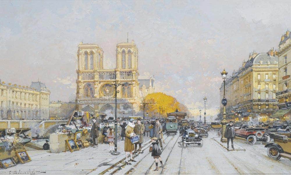 Notre Dame By Eugene Galien Laloue Fine Art Print