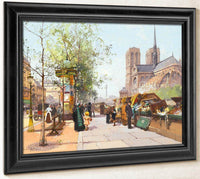 Notre Dame De Paris By Eugene Galien Laloue Fine Art Print