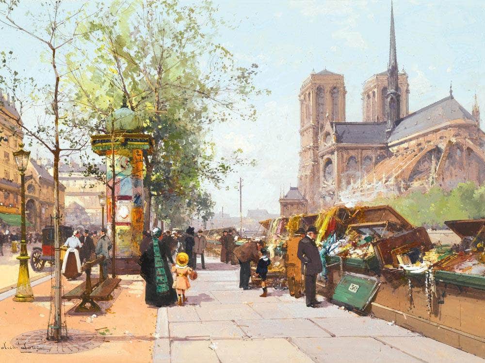 Notre Dame De Paris By Eugene Galien Laloue Fine Art Print