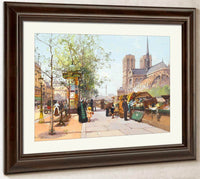 Notre Dame De Paris By Eugene Galien Laloue Fine Art Print