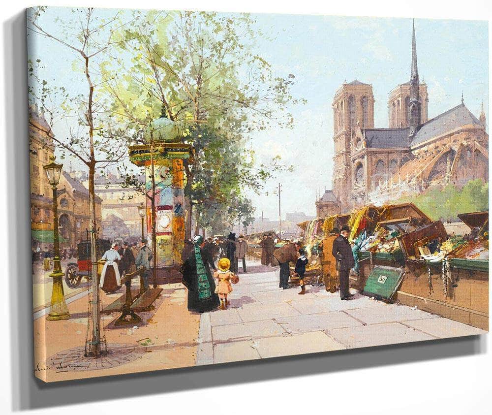 Notre Dame De Paris By Eugene Galien Laloue Fine Art Print