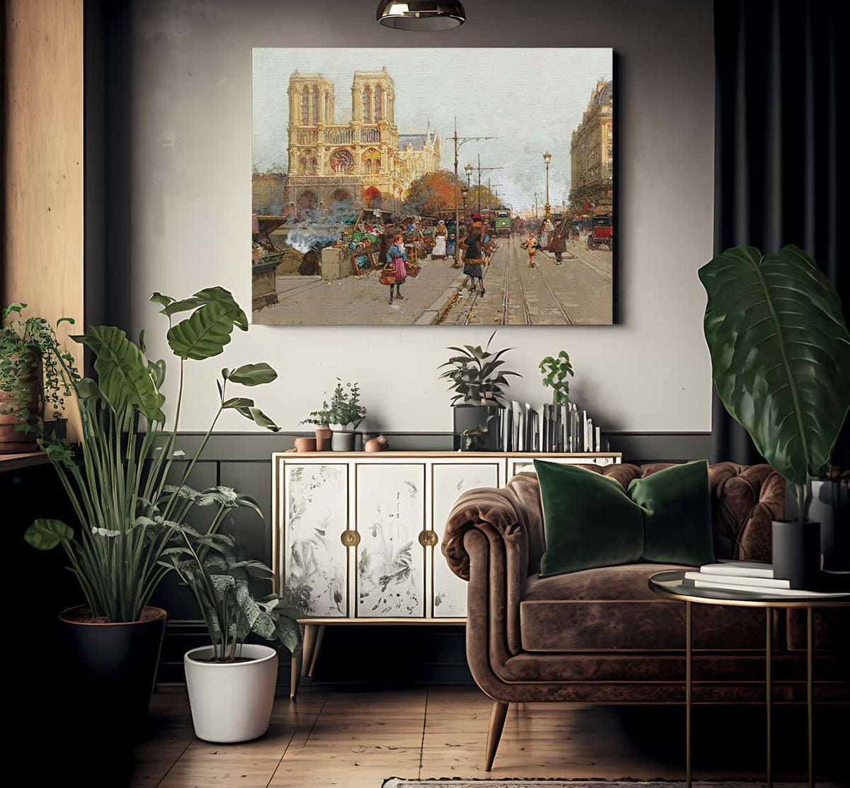 Notre Dame De Paris Vue Du Quai De Montebello By Eugene Galien Laloue Fine Art Print