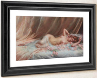 Nu Aux Roses By Enjolras Delphin Fine Art Print