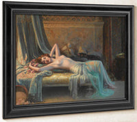 Nu Etendu Au Bouquet De Roses By Enjolras Delphin Fine Art Print