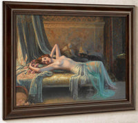 Nu Etendu Au Bouquet De Roses By Enjolras Delphin Fine Art Print