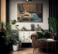 Nu Etendu Au Bouquet De Roses By Enjolras Delphin Fine Art Print